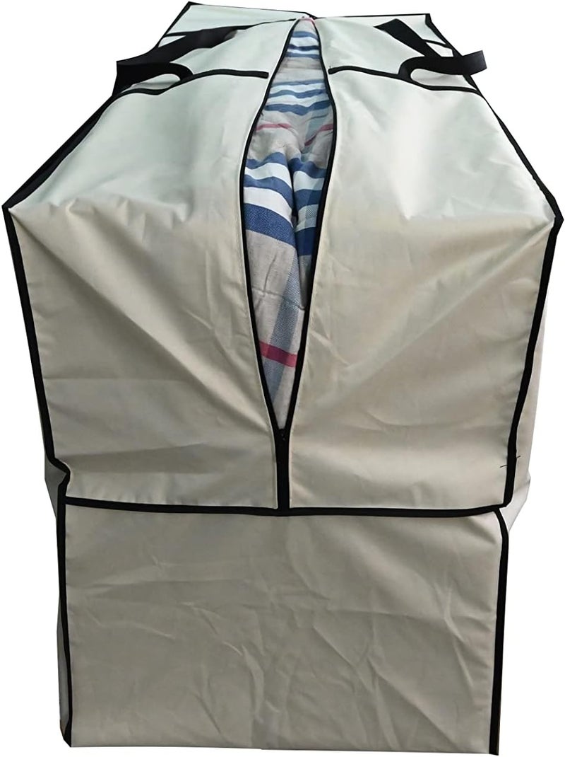 acoveritt Outdoor Rectangular Cushion/Cover Storage Bag, Protective Zippered Storage Bags with Handles, 60"X20"X28" Beige - Image 4